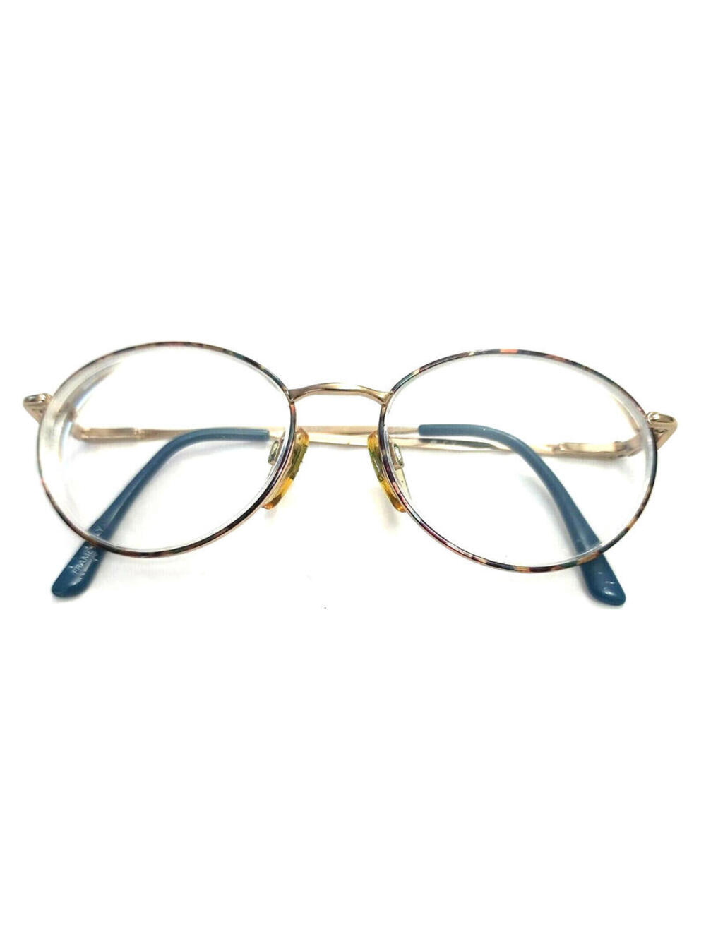 Givenchy 63 Full Rim Gold Purple Tortoise Blue Round Eyeglasses 51-13 135 Italy